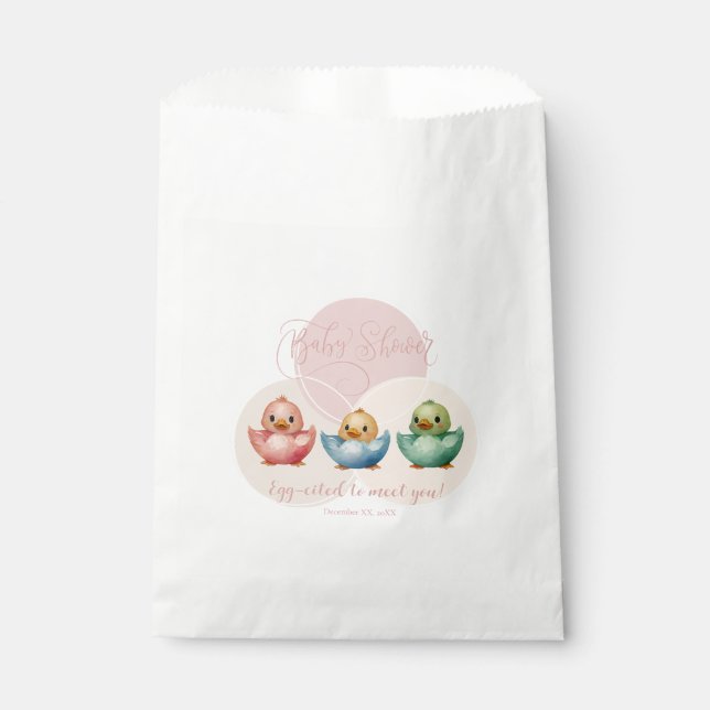 Cute Kawaii Egg Birds Pastel Coloured Baby Shower Favour Bags (Front)