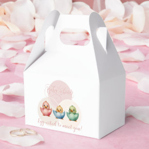 Cute Kawaii Egg Birds Pastel Coloured Baby Shower Favour Box