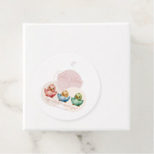 Cute Kawaii Egg Birds Pastel Coloured Baby Shower Favour Tags
