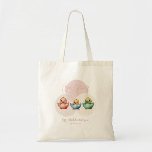 Cute Kawaii Egg Birds Pastel Coloured Baby Shower Tote Bag