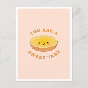 Cute Kawaii Egg Tart Dessert Food Pun Love Quote Postcard