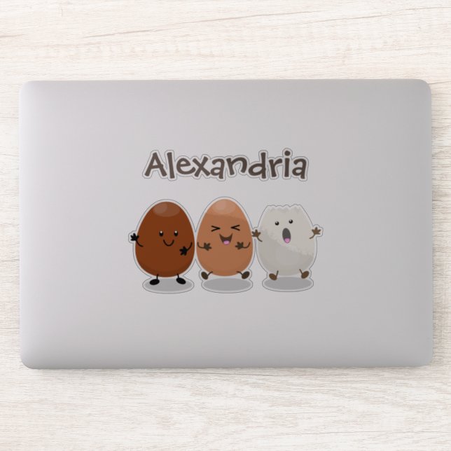 Cute kawaii eggs funny cartoon illustration (Computer)