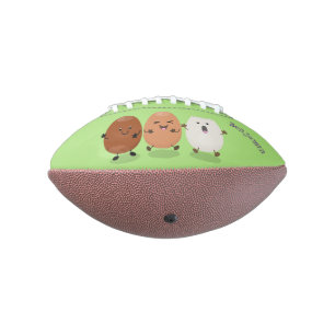 Cute kawaii eggs funny cartoon illustration american football