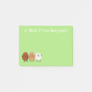 Cute kawaii eggs funny cartoon illustration post-it notes