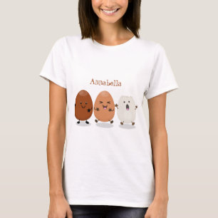 Cute kawaii eggs funny cartoon illustration T-Shirt