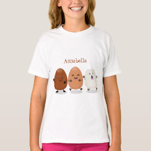 Cute kawaii eggs funny cartoon illustration T-Shirt