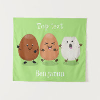 Cute kawaii eggs funny cartoon illustration