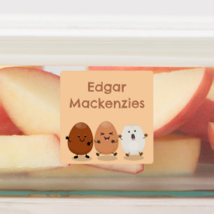 Cute kawaii eggs funny cartoon personalised