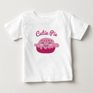 Cute Kawaii face Apple Pie drawing girl's Baby T-Shirt