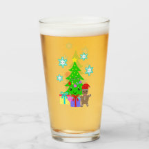 Cute Kawaii Face Christmas Tree Scene, ZSG