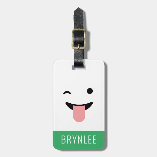 Cute Kawaii Face Luggage Tag (Front Vertical)