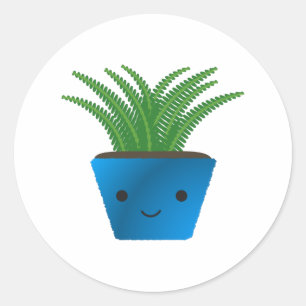 Cute kawaii Fern Classic Round Sticker