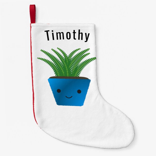 Cute kawaii Fern Small Christmas Stocking (Front)
