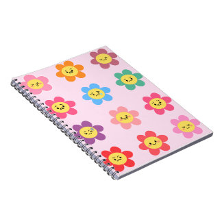Cute Kawaii Flower Emotions Chart Notebook