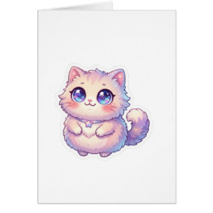 Cute Kawaii Fluffy Kitten Cat Star Pastel Chibi St