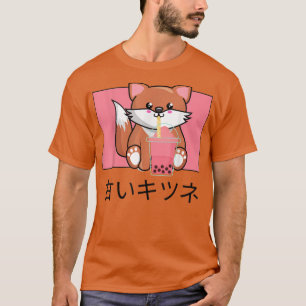 Cute Kawaii Fo Drinks Bubble Tea Japanese I Love B T-Shirt