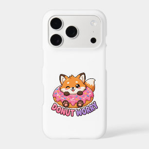 Cute Kawaii Fox Doughnut Worry Funny Food Pun