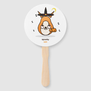 Cute Kawaii Fox Witch Spooky Season Halloween Hand Fan