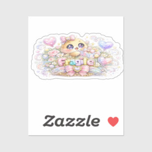 Cute Kawaii Fragile Handle With Care Cat Pastel Pi