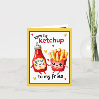 Cute Kawaii French Fries and Ketchup Thank You Card