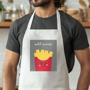 Cute Kawaii French Fries with Custom Name Standard Apron