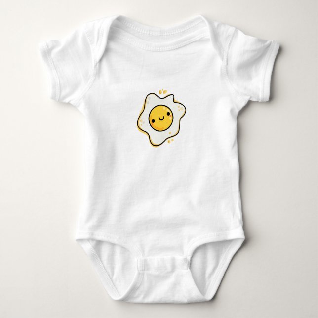 Cute Kawaii Fried Egg Baby Bodysuit (Front)