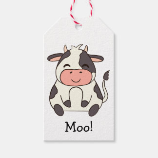 Cute Kawaii Friendly Cow Moo! Gift Tags