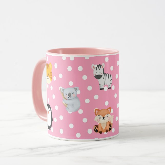 Cute Kawaii Friends & Characters Pattern Mug (Front Left)