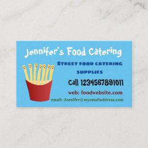 Cute kawaii fries fast food cartoon business card