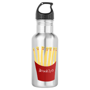 Cute kawaii fries fast food cartoon illustration 532 ml water bottle