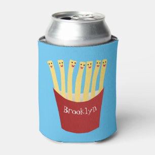 Cute kawaii fries fast food cartoon illustration can cooler