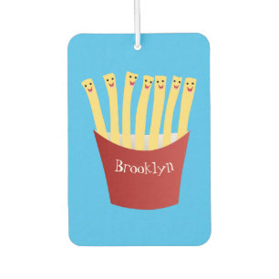 Cute kawaii fries fast food cartoon illustration car air freshener