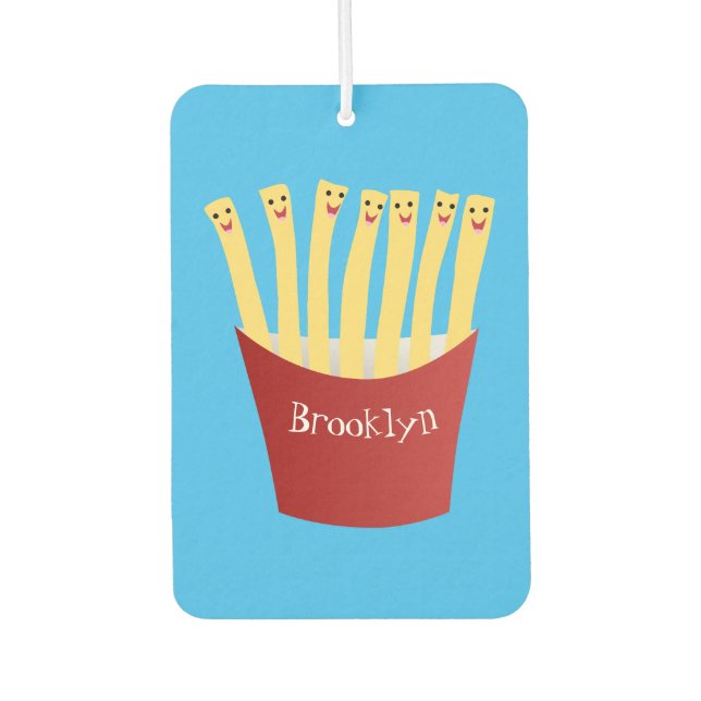 Cute kawaii fries fast food cartoon illustration car air freshener (Front)