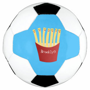 Cute kawaii fries fast food cartoon illustration football