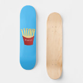 Cute kawaii fries fast food cartoon illustration skateboard (Front)
