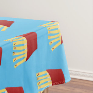 Cute kawaii fries fast food cartoon illustration tablecloth