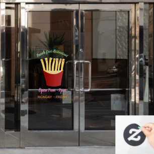 Cute kawaii fries fast food cartoon window cling