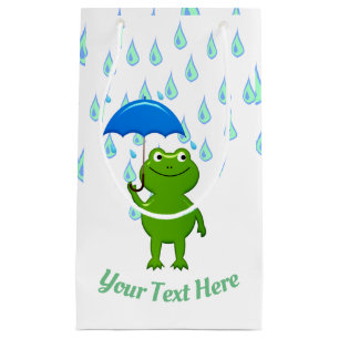 Cute Kawaii Frog and Rain Small Gift Bag