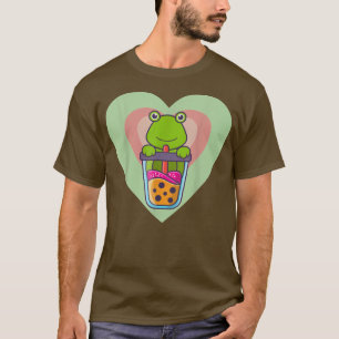 Cute Kawaii Frog Boba Tea - Frog Drinking Bubble T T-Shirt