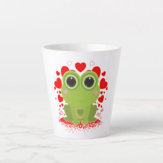 Cute Kawaii Frog Hearts XOXO Cosy Love Coffee Latte Mug