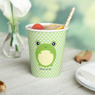 Cute Kawaii Frog Personalized  Paper Cups