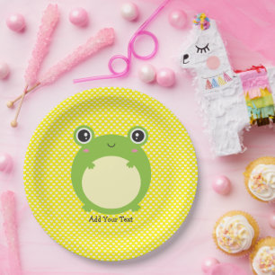 Cute Kawaii Frog Personalized  Paper Plate