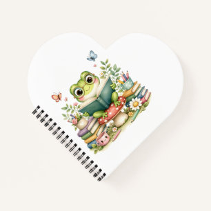 Cute Kawaii Frog Reading a Book Watercolor Book