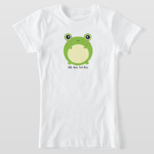 Cute Kawaii Frog with Personalised Text and Photo  T-Shirt