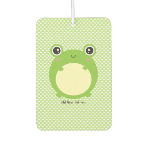 Cute Kawaii Frog with Personalised Text Car Air Freshener