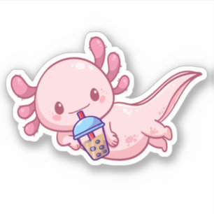 Cute Kawaii Funny Axolotl Boba Bubble Tea