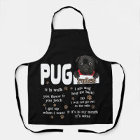 Cute Kawaii Funny Black Pug Dog Rules Gifts