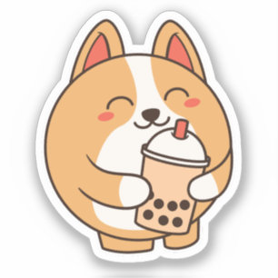 Cute Kawaii Funny Corgi Dog Boba