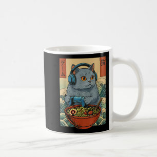 Cute Kawaii Gamer Cat Funny Ramen Retro Japanese C Coffee Mug
