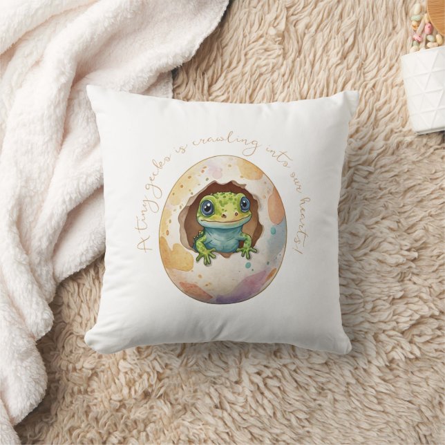 Cute Kawaii Gecko Lizard Egg Baby Shower Cushion (Blanket)